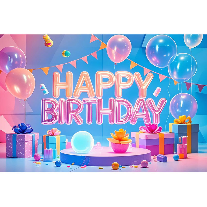 Fondo de fiesta con pancarta de feliz cumpleaños 2025, tela colgante para fotos con tema de cumpleaños, decoración fotográfica.