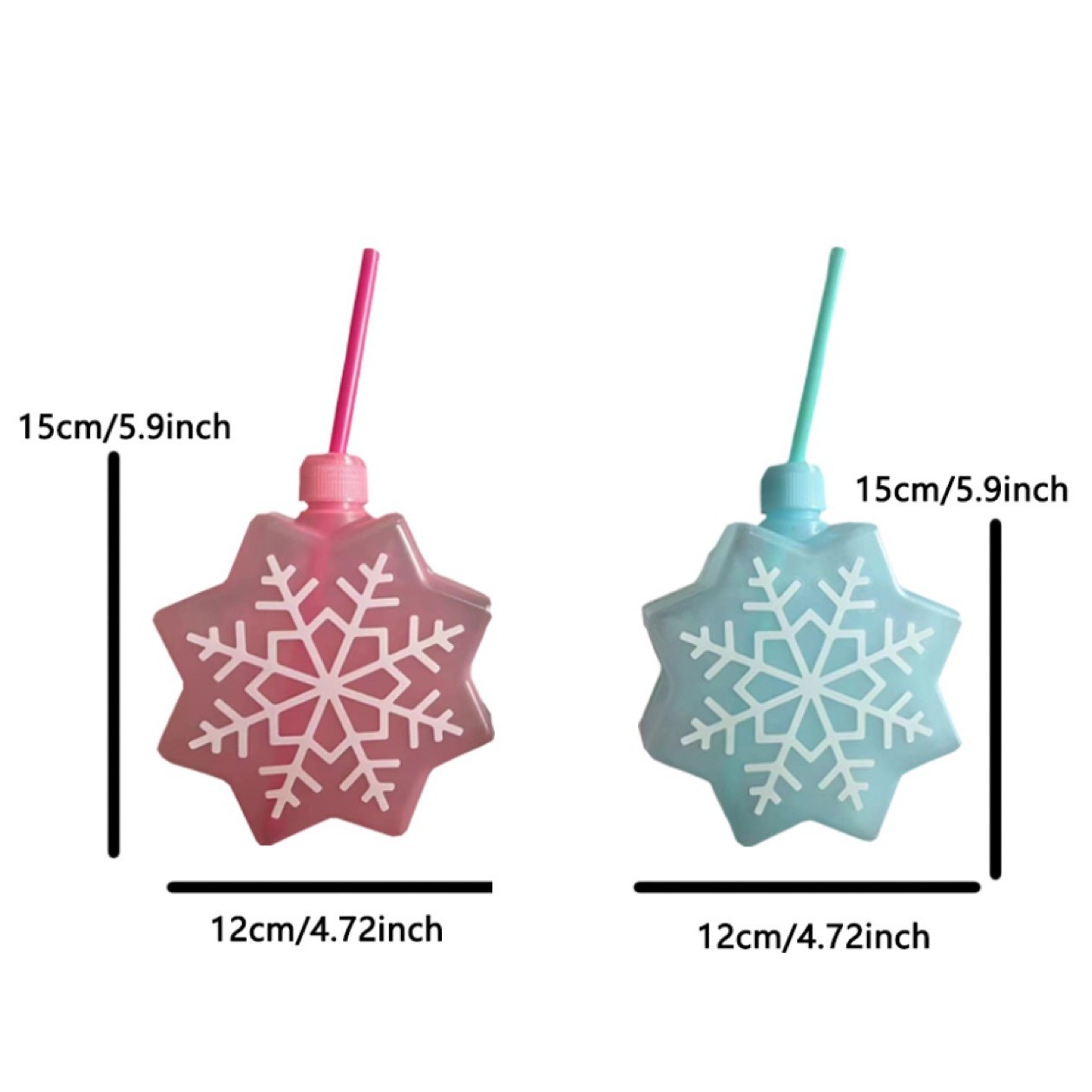 立体美式创意雪花吸管杯子一次性节日聚会果汁饮品杯景区网红水杯