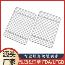跨境亚马逊平底方盘冷却架烘焙面包网格蒸架加厚304不锈钢烤盘架