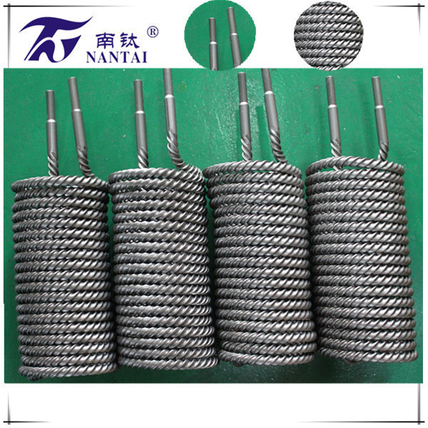 供应φ9.52-φ50纯钛螺纹盘管蒸发器|采用数控缩头技术|广东厂家