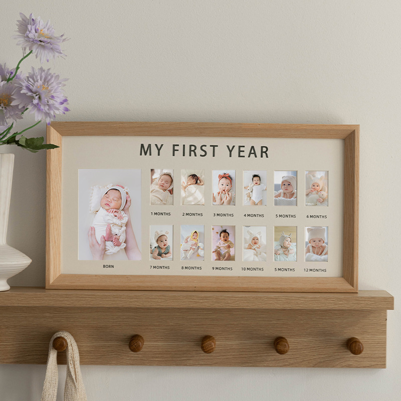 One-year-old and 12-month-old baby's growth record photo frame set-up table for 100 days to commemorate baby's washing photo identification photo One-year-old and 12-month-old baby's growth record photo frame set-up table for 100 days to commemorate baby's washing photo identification photo