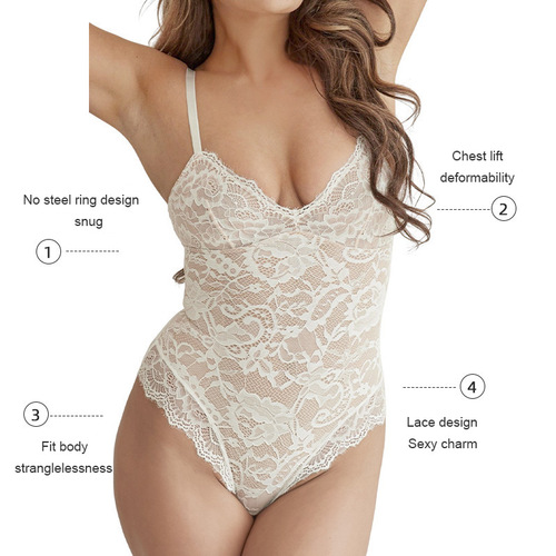 Cross-border European and American style sexy lace women's body-shaping and slimming underwear with suspenders worn inside and body-shaping one-piece corsets worn outside