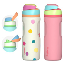 跨境新品提手弹跳盖保温杯定制 304不锈钢户外运动水壶太空壶定制