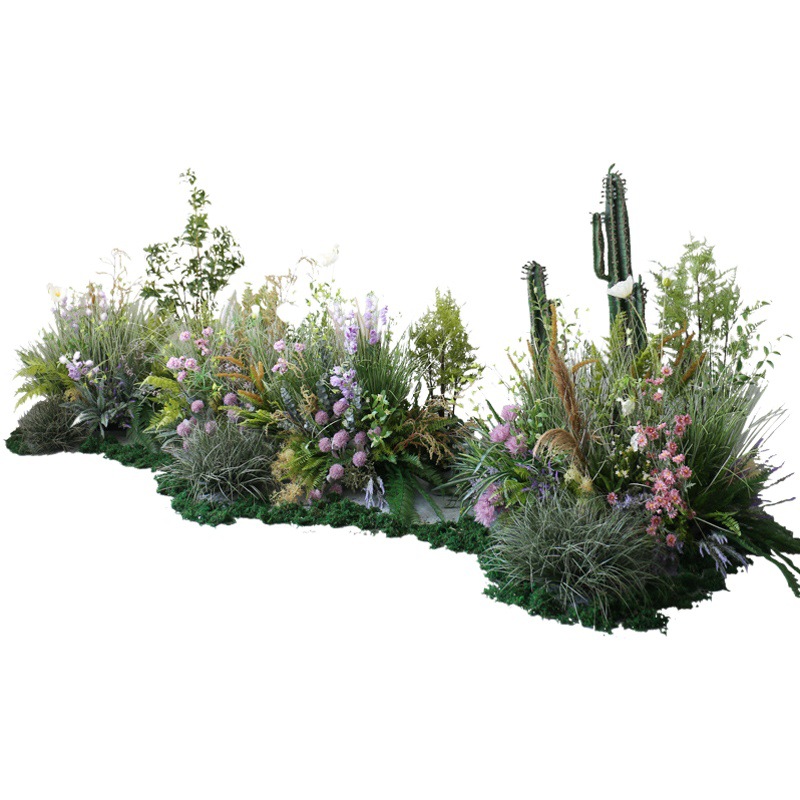 Gran planta suave decoración paisaje jardín flores y plantas decoración hotel restaurante esquina jardín paisaje traje simulación Reed paja montón