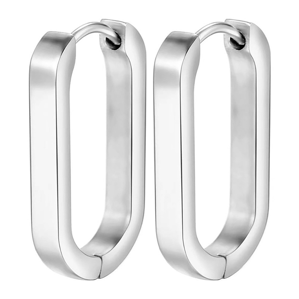 Earrings Classification 1 Pair Simple Style Oval Plating Stainless Steel Earrings