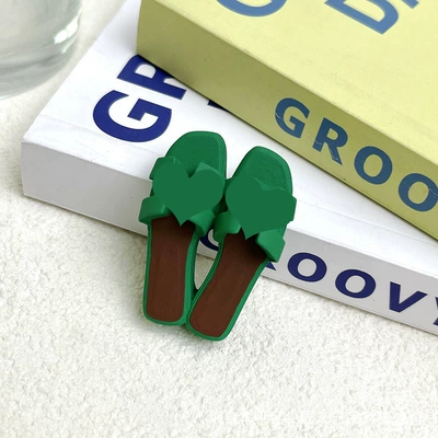 shoes, car air vent decoration, Car Perfume Aromatherapy - dark-green-slippers