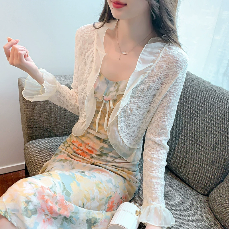 Летний короткий свежий плащ/накидка, защита от солнца, корейский стиль