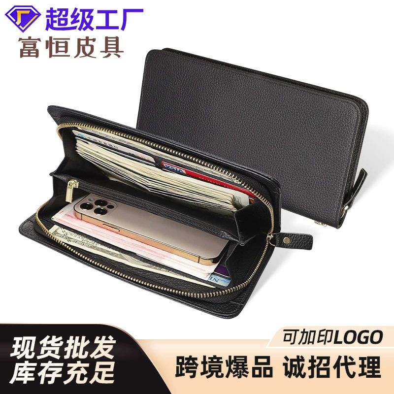 Новый кожаный мужской кошелек оптом личи длинный мульти-кард мобильный телефон сумка для карманных сумок клатчи