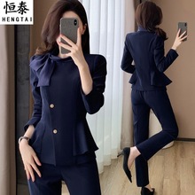 高端西装套装女秋冬职业气质珠宝店酒店经理前台接待美容院工作服