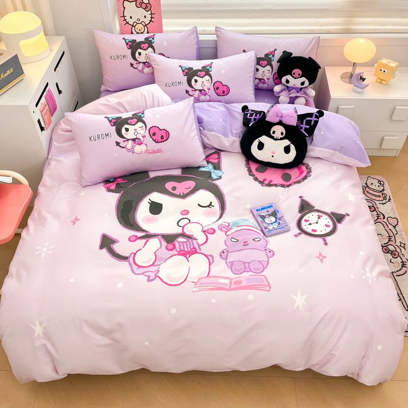 美楽蒂純綿ベッド4点セットのクロミアニメ純綿学生寮3点セットのベッドカバーkt