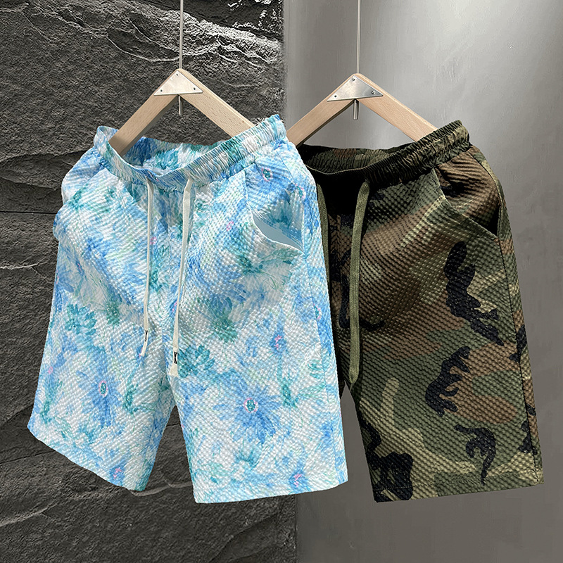 Five-point Pants Men's Cross-border Foreign Trade Summer Beach Pants Men's Casual Running Sports Shorts Men's Five-point Straight Pants Trendy