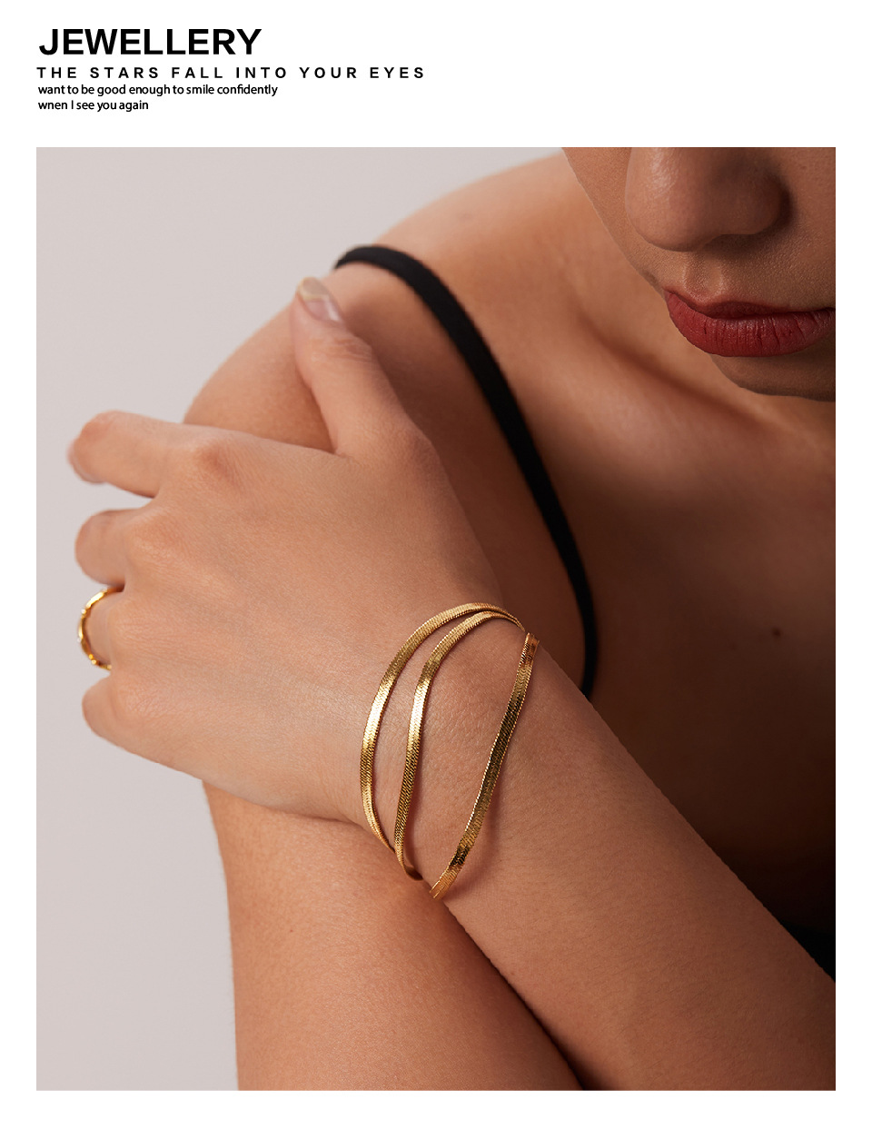 Retro Geometric Stainless Steel Gold Plated Bracelets