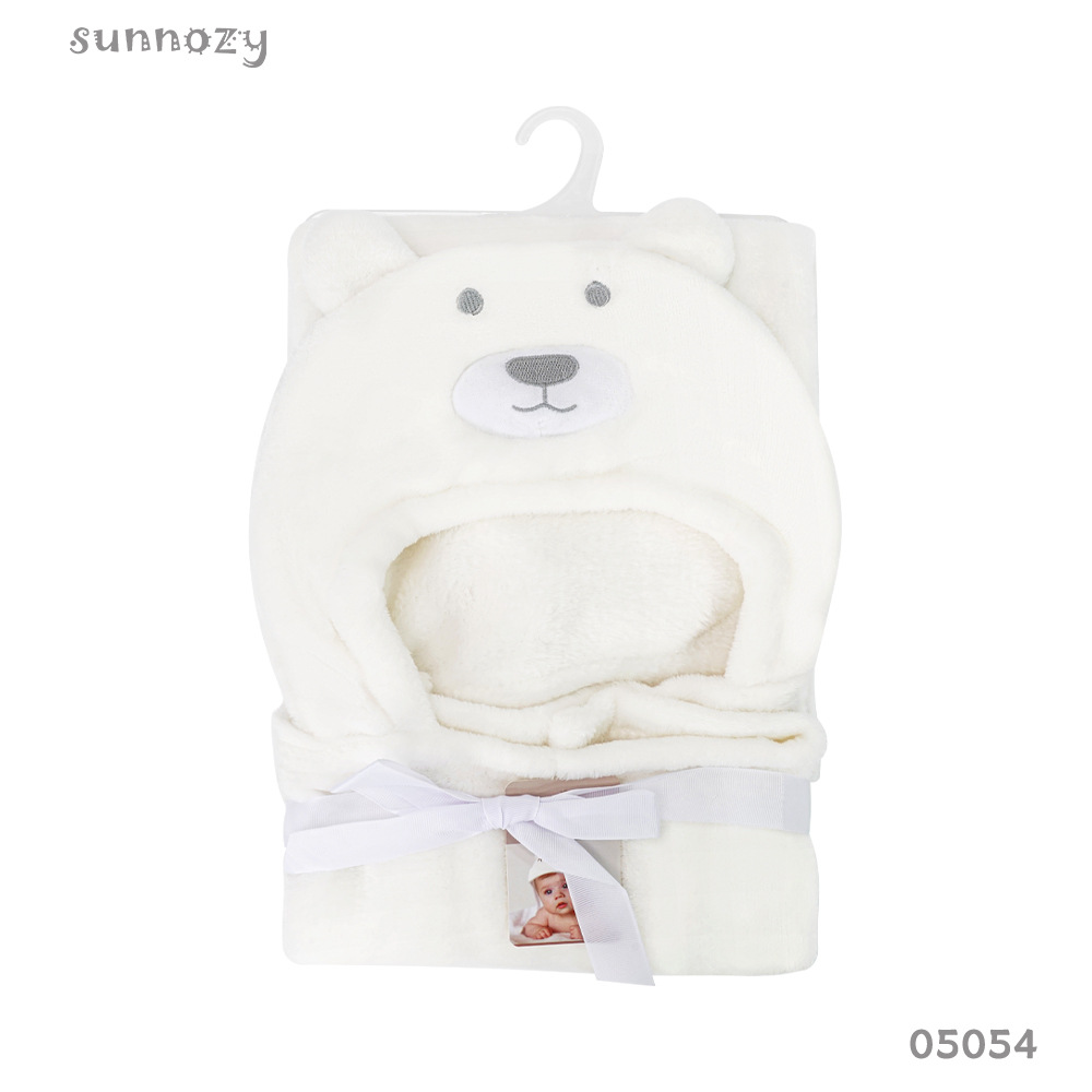 Toalla de baño con capucha para bebé, de coral polar absorbente, con diseño de dibujos animados, manta con capucha Sunnozy para bebé, toalla de baño infantil con capucha image 10