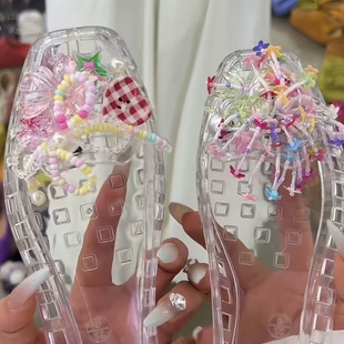 Korean Style New Jelly Shoes Shoe Flower Accessories Clogs Crystal Shoes Decorative Flowers Colorful Dopamine Shoe Upper Accessories