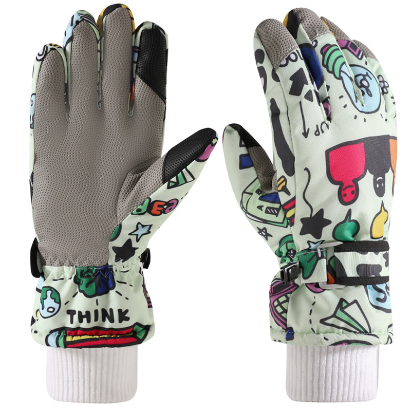 Unisex Graffiti eldivenleri Kayak eldivenleri Kış eldivenleri Sıcak eldivenler Bisiklet eldivenleri Kış eldivenleri_voghion.com