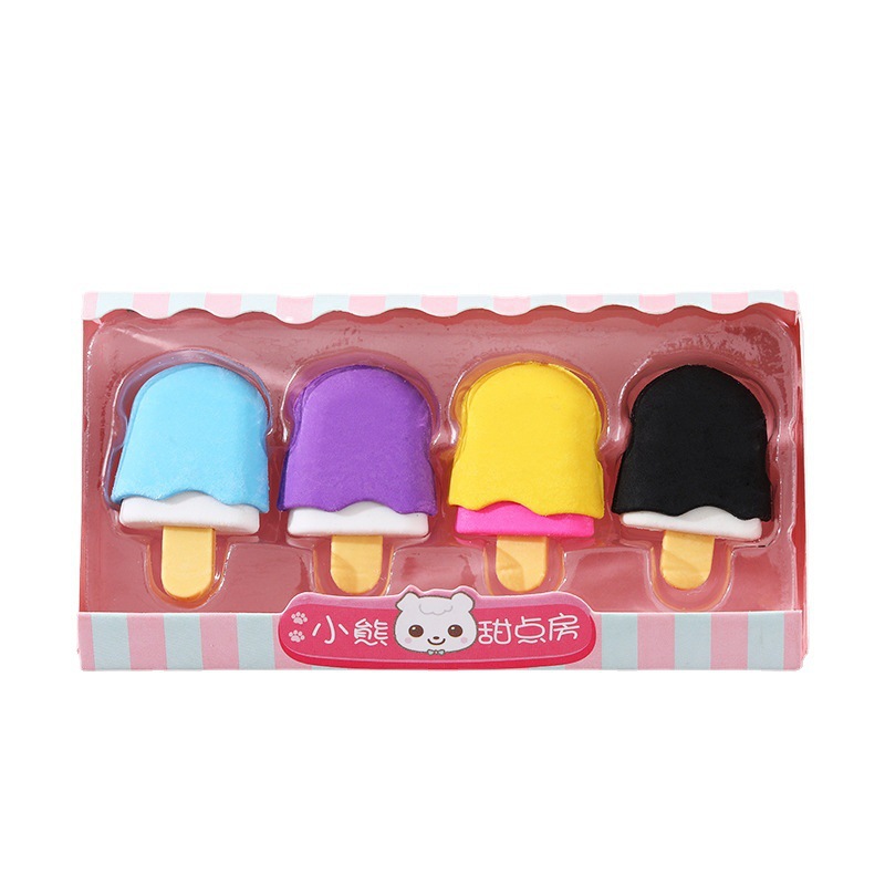 Postre helado borrador de los niños al por mayor creativo escuela suministros de dibujos animados lindo estudiante regalo borrador