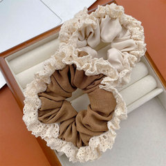 法式溫柔復古花邊大腸發圈ins少女溫柔氣質頭繩百搭丸子頭髮繩女