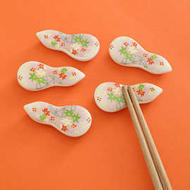 【ZAKKA日式陶瓷招财葫芦筷子架筷子托摆件