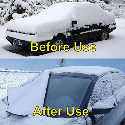 Winter car snow cover thickened Car snow shield