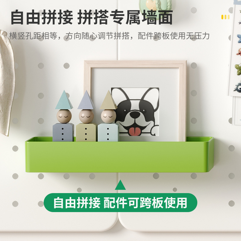 Escritorio, agujero, tablero, estante, tablero de exhibición de pared, estante de almacenamiento sin perforación de metal, estante para colgar en la pared