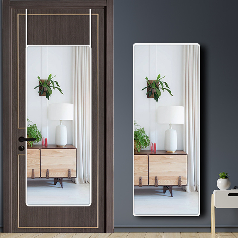 Ropa espejo colgante de pared dormitorio puerta montada en la pared espejo trasero puerta colgante hogar sin perforaciones montaje en la pared hogar espejo de cuerpo completo para mujeres