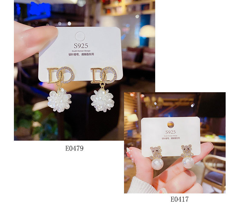 16g Weight Artificial Pearls, Zircon Inlay Material Drop Earrings Classification 1 Pair Quantity Daily Occasion Copper Material Star, Heart Shape Pattern Women'S Gender Plating Design Fashion Style Fashion Star Heart Shape Copper Plating Artificial Pearls Zircon Drop Earrings 1 Pair 17