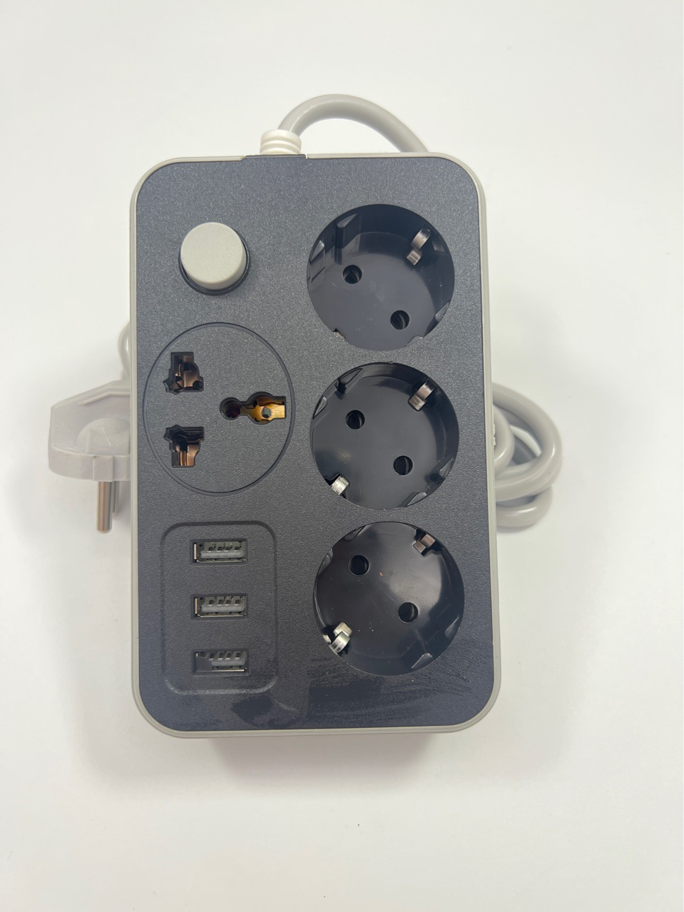 3USB enchufe de fila caja enchufe enchufe 3A universal suministro de interruptor de placa de circuito placa doméstica de agujero universal