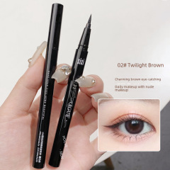 Xixi Eyeliner Pen, Long-lasting, Waterproof, Sweat-proof, Smudge-proof, Quick-drying Eyeliner Liquid Pen, Beginner Brown, Hard Tip, Black