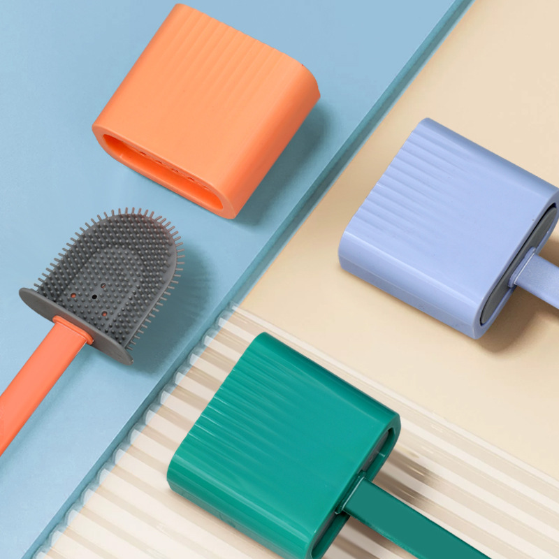 Cepillo de limpieza de inodoro de pegamento blando de mango alargado conjunto de cepillo de limpieza de inodoro doméstico cepillo de limpieza de inodoro 2 en 1 cepillo de limpieza