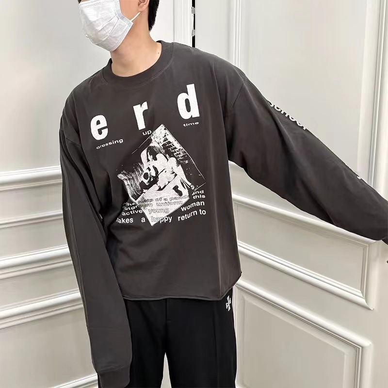GMABCD Unisex Portrait Graphic Long-Sleeve T-Shirt – Relaxed Cotton Streetwear - detail 19
