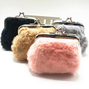 Factory Direct New Korean style coin purse women's short plush coin jewelry storage bag children's small gift