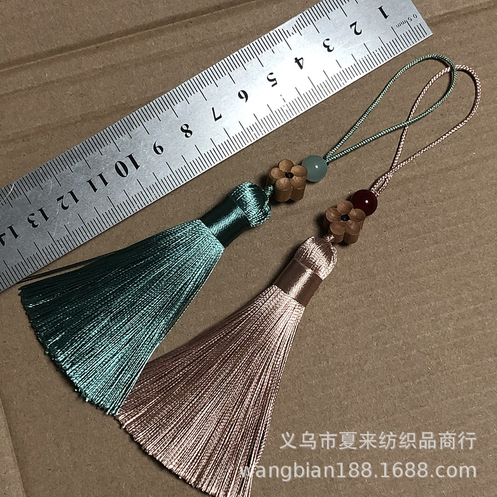 古风中国风手工流苏扇坠穗子扇子配件压襟手机挂件木雕花朵 (1