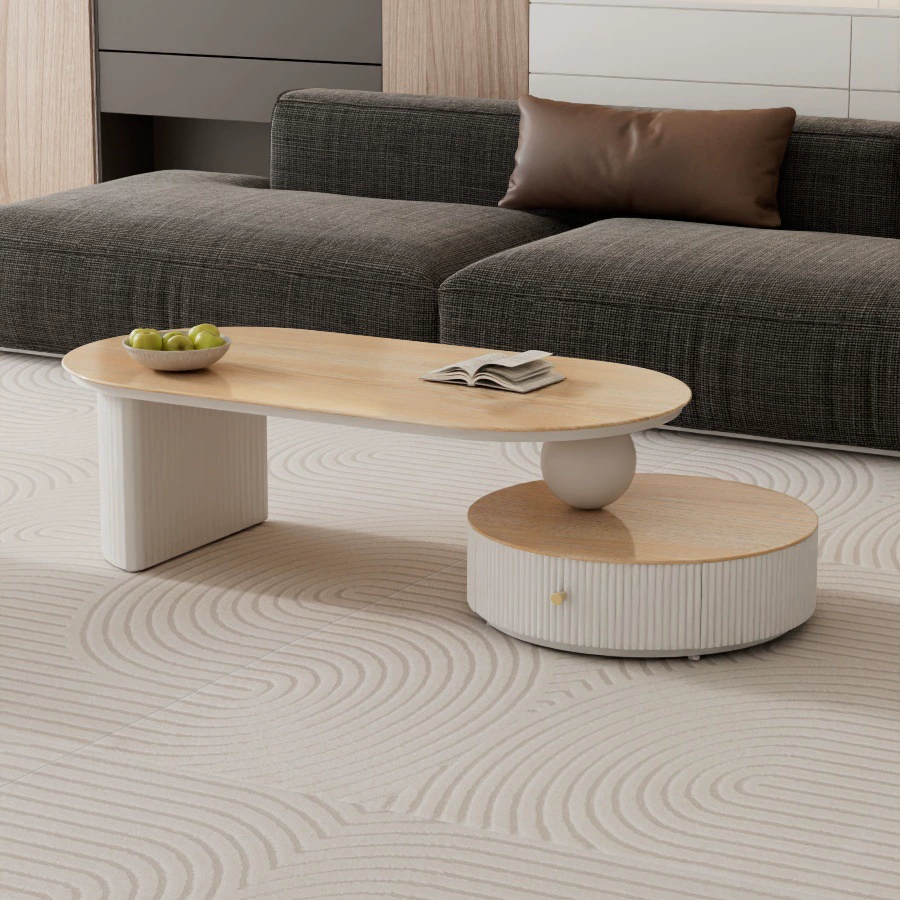 Простые чайные столики большой емкости для домашнего использования небольшого размера легкий роскошный дизайн деревянный чайный столик для гостиной овальный стеклянный чайный стол