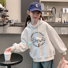 儿童女孩外贸秋冬学生女童卫衣上衣亲肤洋气宽松加绒中大童秋装