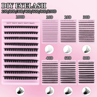 定制跨境亚马逊外贸假睫毛diy lash40D混合假睫毛套装80p热熔朵毛