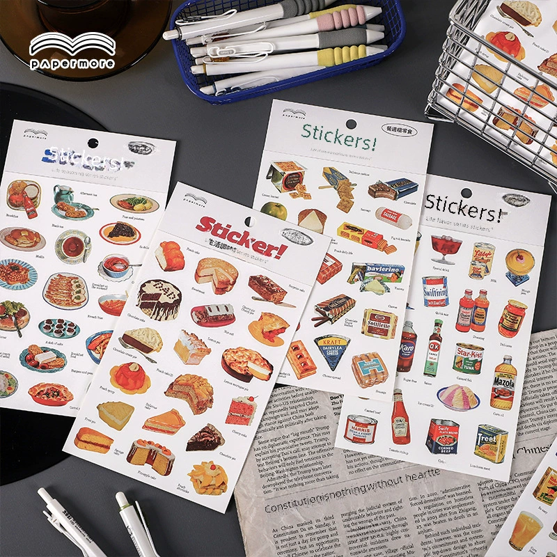 Наклейки Papermore из невысыхающего клея, серия Life, приправа, ностальгические наклейки для украшения счета в виде корейской еды на каждый день