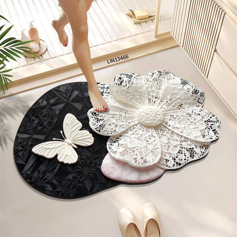 High-end bathroom floor mat, water-absorbent and non-slip mat for the toilet sink, special-shaped diatomite floor mat for the toilet entrance