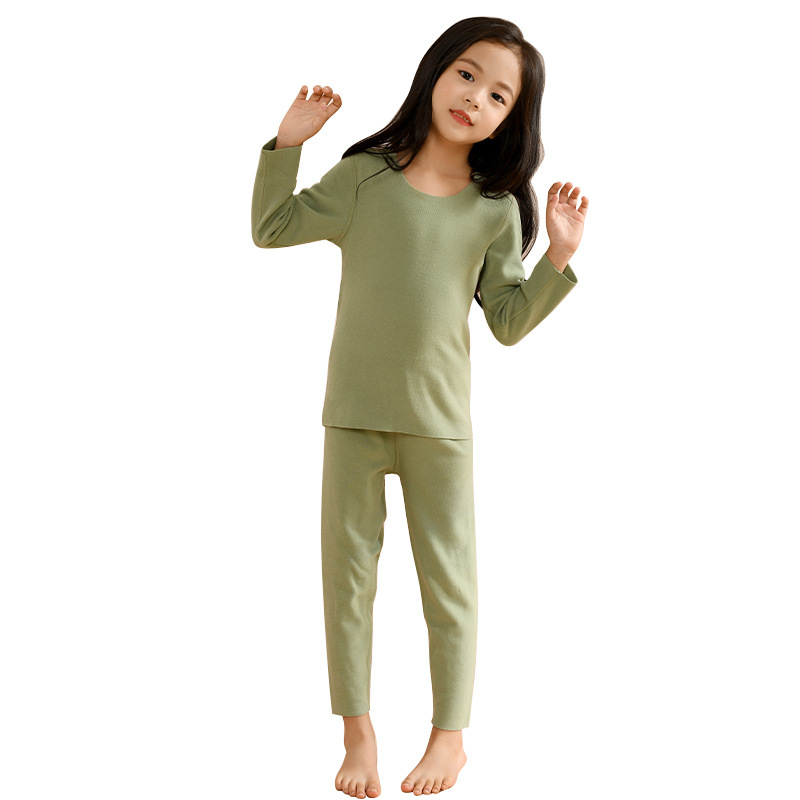 Children's Thermal Underwear Set for Girls, Kids' Thermal Clothing, Boys' Autumn and Winter Thickened Thermal Wear with German Velvet