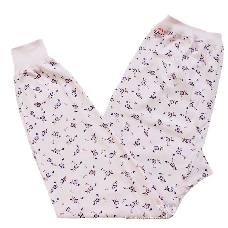 Factory wholesale middle-aged cotton long johns ladies cotton wool pants loose fat women's long johns