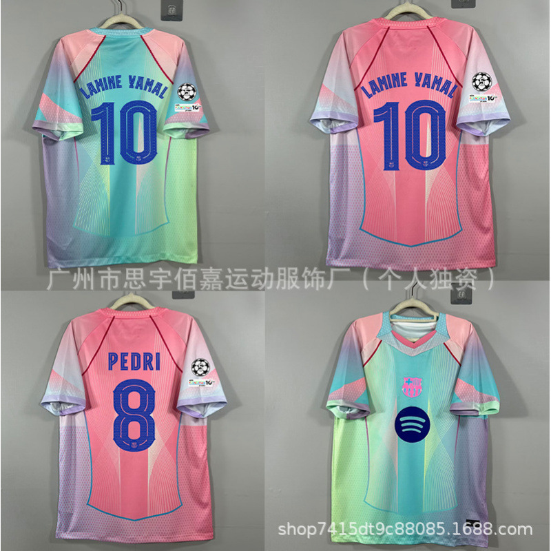 Wholesale New Season Barcelona No. 10 Yamal Special Edition Pink Jersey Sports Outdoor Football Uniform