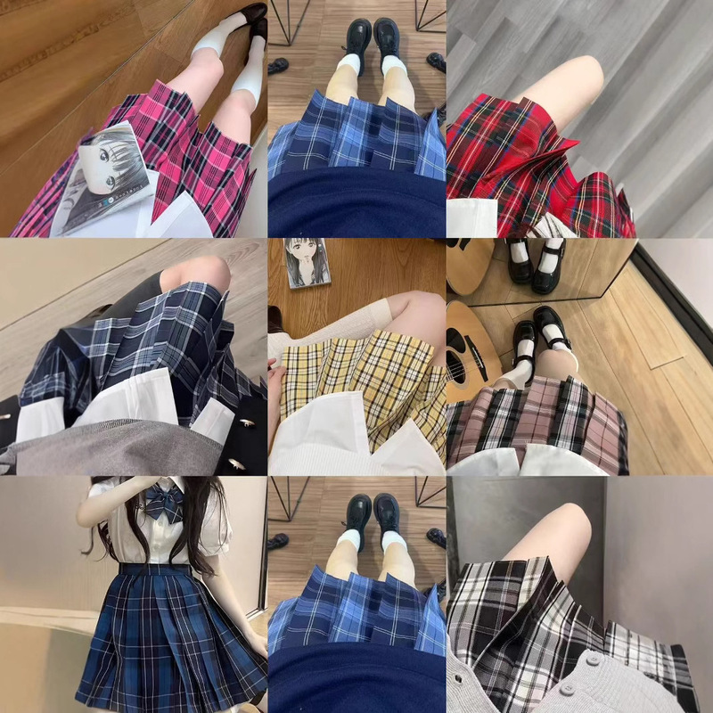2026 New Jk Pleated Skirt, College Style Ice Cream Color Plaid Skirt, Sweet, Fresh and Slimming Look Short Skirt Uniform 2026 New Jk Pleated Skirt, College Style Ice Cream Color Plaid Skirt, Sweet, Fresh and Slimming Look Short Skirt Uniform