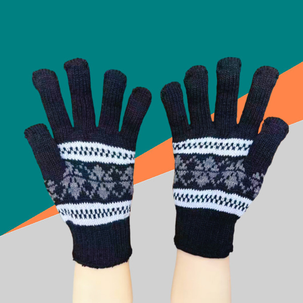 keep warm knitted demi-season gloves
