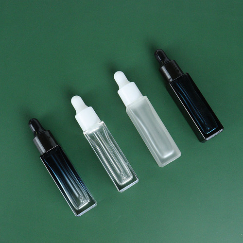 Promotional 10ml transparent square glass bottle, essence dispenser bottle, small dropper bottle, cosmetic bottle