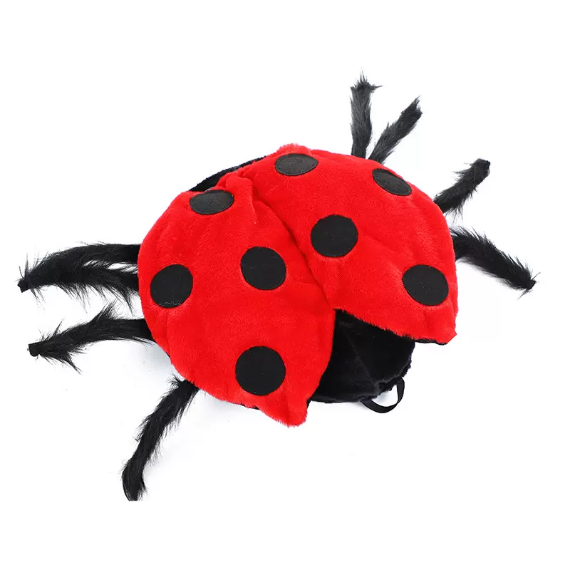 跨境宠物服装狗狗变身装七星瓢虫毛绒衣服批发小狗狗可爱派对萌趣