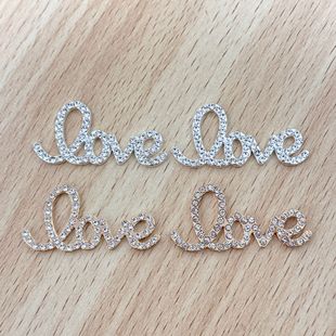 Letter LOVE English full diamond DIY hole shoes accessories alloy jewelry bag phone case decoration accessories