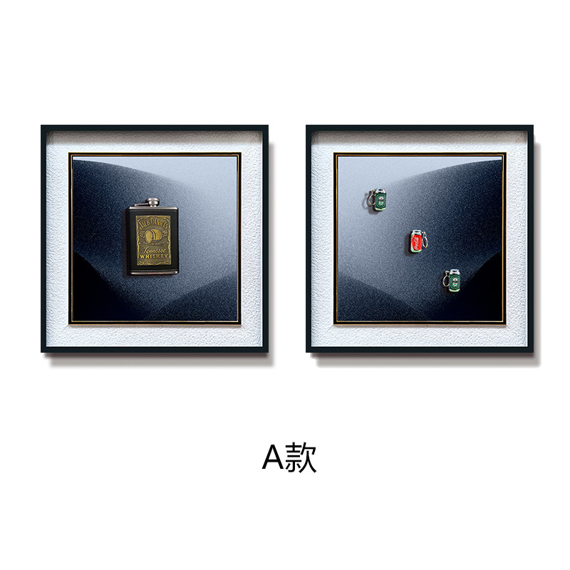 Modelado minimalista moderno pintura decorativa mural cuadrado arte petaca sala de estar sofá pared de fondo pintura colgante tridimensional