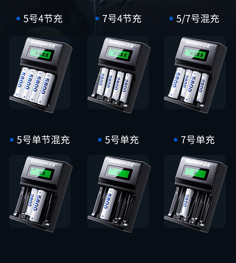 Double No. 5 Rechargeable Battery Large Capacity 1.2V Nickel Metal Hydride Aa 3300Mah No. 5 Toy Car Ktv Microphone Dedicated