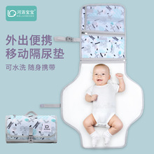 跨境新款隔尿垫便携式婴儿换尿布包多功能外出可折叠母婴妈咪包