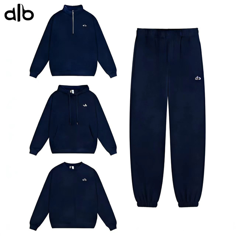 Cross-Border Authentic American-Style Letter Logo Spring and Autumn Hooded Round-Neck Half-Zip Casual Sports Set