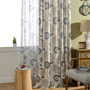 [Magic color] factory direct supply curtain fabric modern simple curtain polyester cotton printed curtain